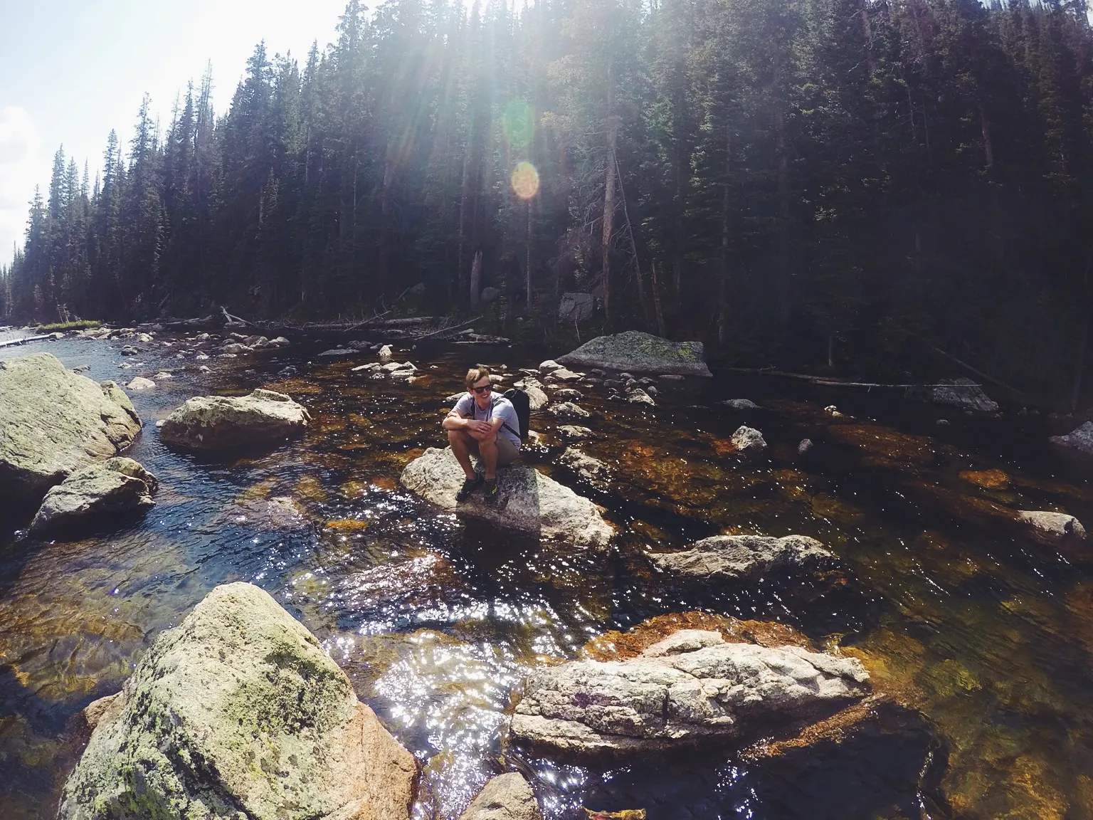 Ryan by a mountain stream