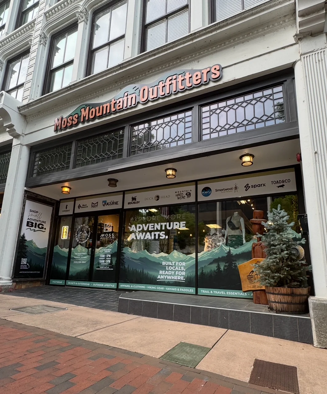 Moss Mountain Outfitters storefront at 326 Main St, Suite 102, Danville, VA